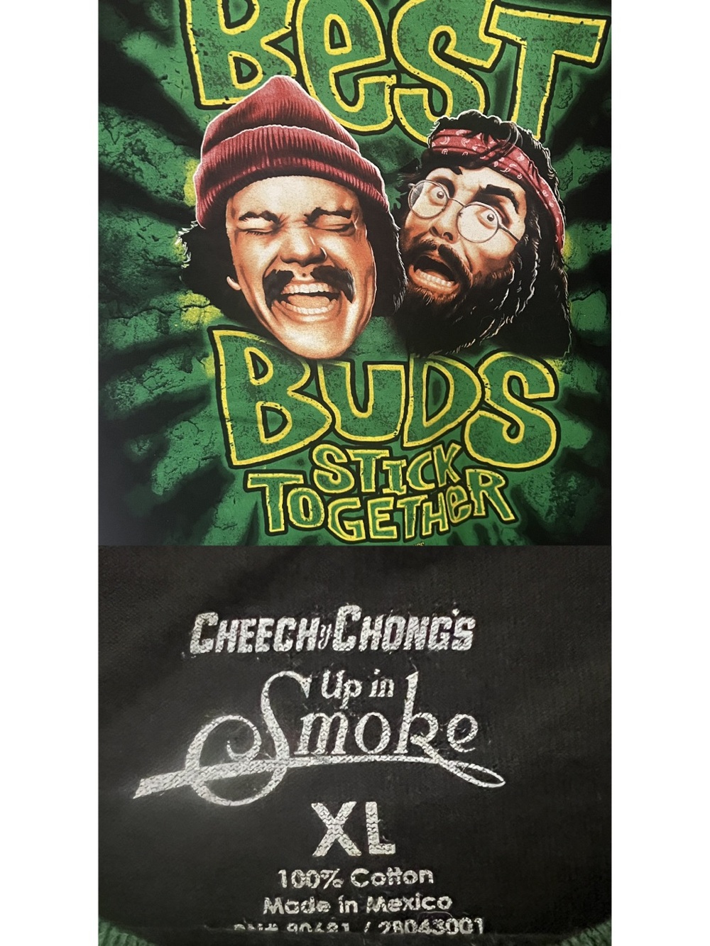 Cheech & Chong Up In Smoke Best Buds Graphic Tee Shirt Black XL NWOT - Picture 3 of 3